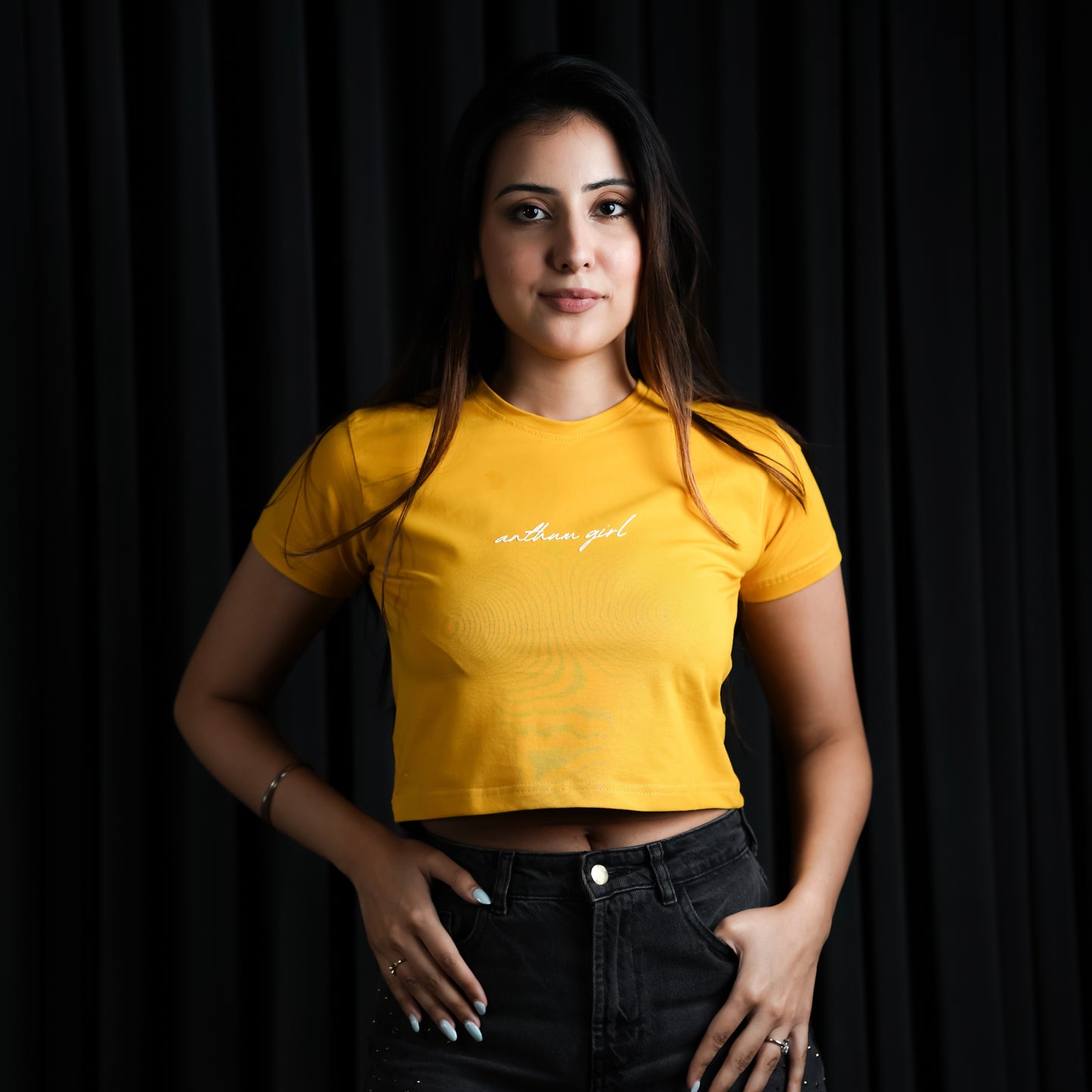 ANTHUM GIRL GOLD CROP TOP