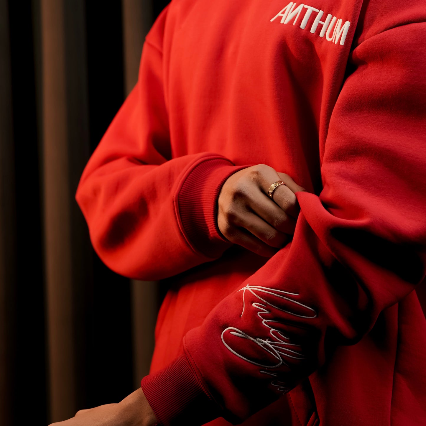 RED ESSENTIAL HOODIE