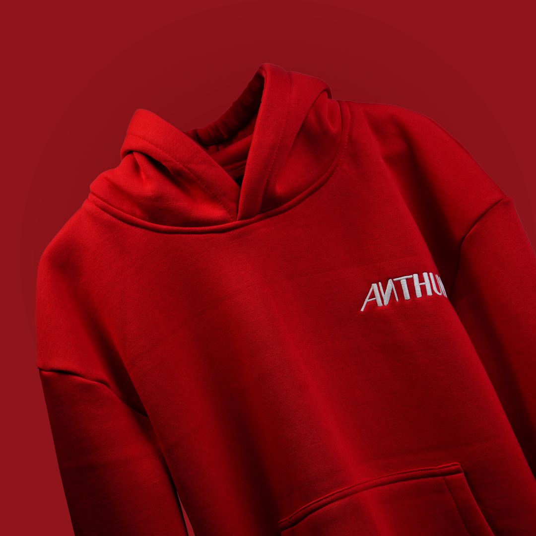 RED ESSENTIAL HOODIE
