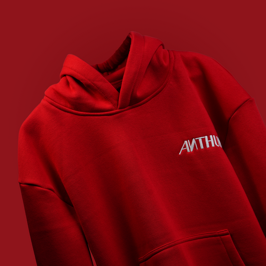 RED ESSENTIAL HOODIE