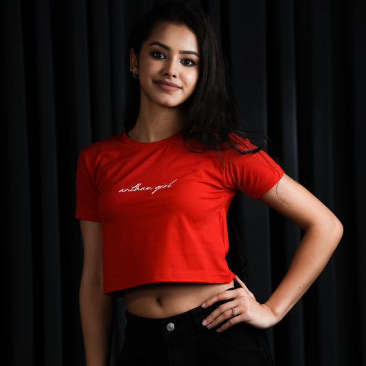 ANTHUM GIRL RED CROP TOP