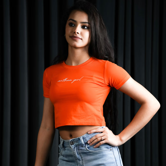 ANTHUM GIRL ORANGE CROP TOP