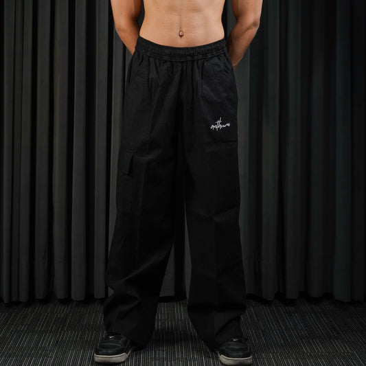 BLACK LINEN SWEATPANTS